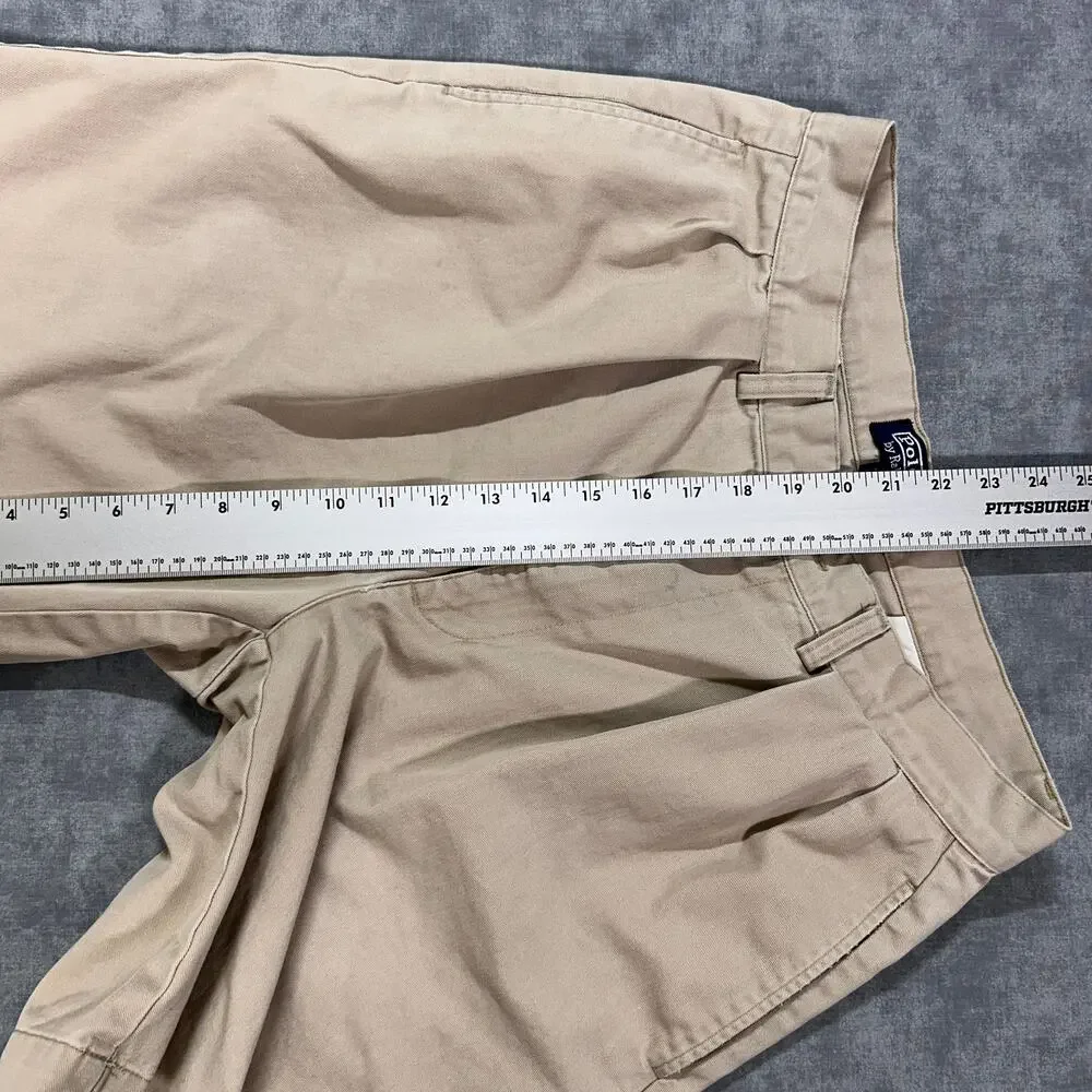 Vintage Polo Ralph Lauren Tyler Shorts Men 32 Khaki Pleated Chino Made in Mexico